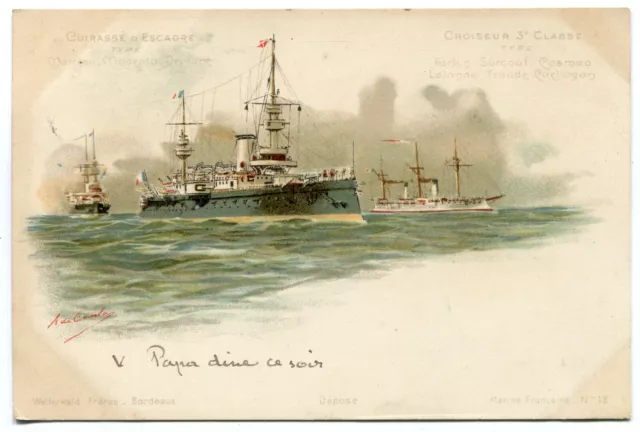 CPA - Carte Postale - Bateaux - Cuirassé d'Escadre - Marceau Magenta Neptune