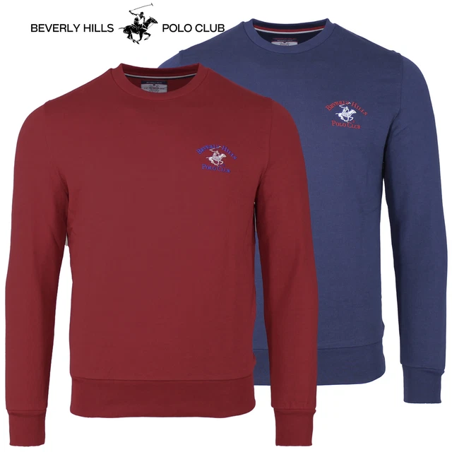 Felpa uomo girocollo leggera misto cotone BEVERLY HILLS POLO CLUB M L XL XXL 3XL