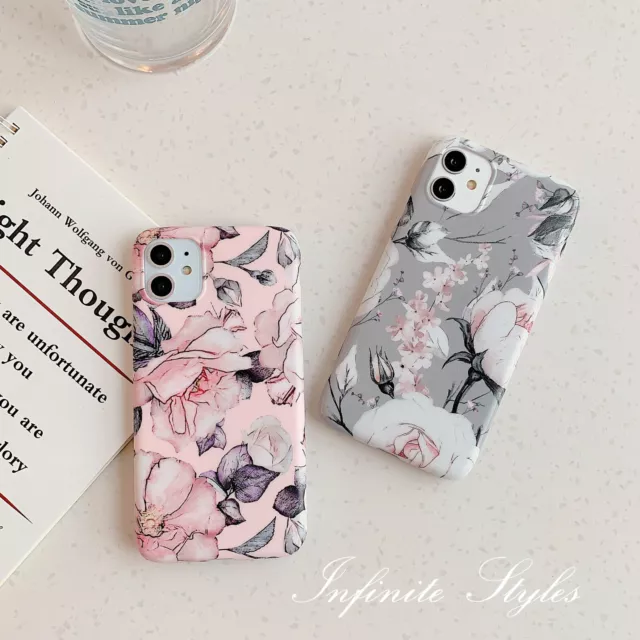 iPhone 11 Pro Max XR XS X Soft TPU Silicon Phone Case Cover Big Roses