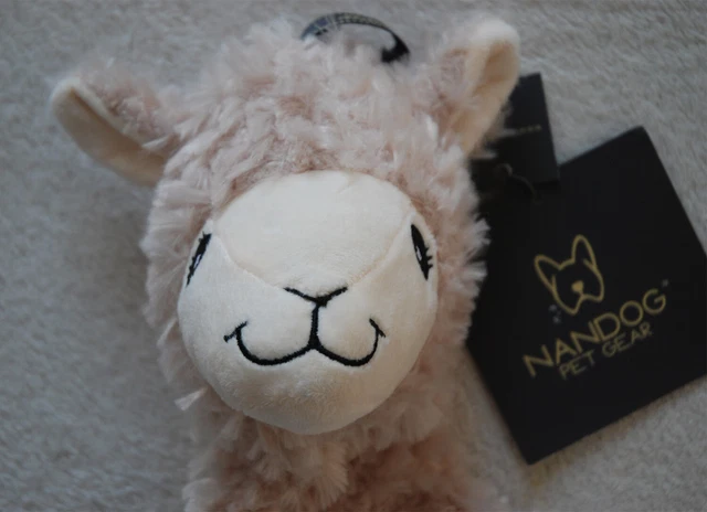 NANDOG PET GEAR CREAM ALPACA LLAMA RUSTLE BODY DOG TOY 37x25cm