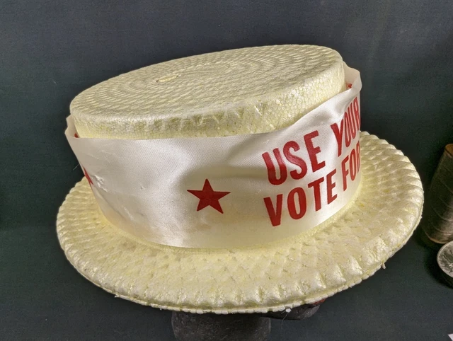 Vintage Election Campaign Foam Hat Use Your Head Vote For Ted Slogan Ribbon