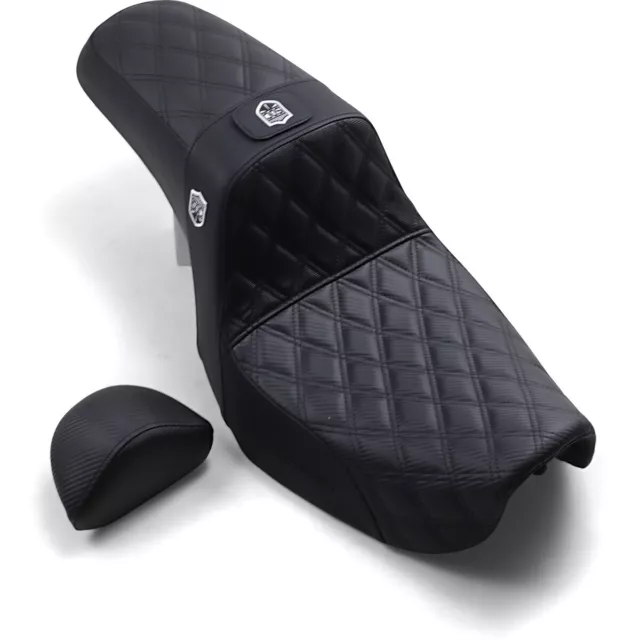 Harley Saddlemen Sitzbank Pro Series SDC Grip 06-17 FX Dyna Rückenlehne Lumbar