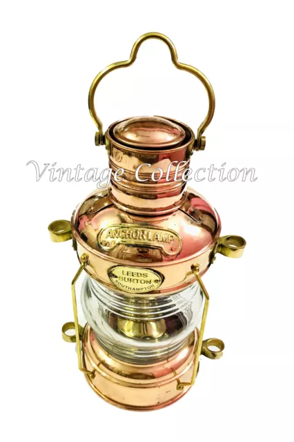 Messing & Kupfer Anker Öllampe ~ nautische Maritime Schiff Laterne Boot Light