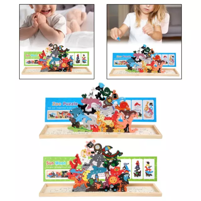 2024 New Wooden 3-in-1 Magnetic Advanced Folding Puzzle for Kids Ages 3-5