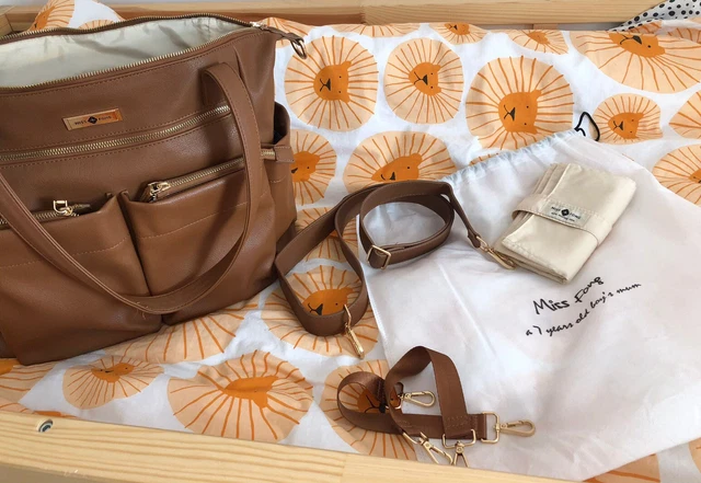 Miss Fong Baby Changing Bag Brown Leather Excellent Condition American Style