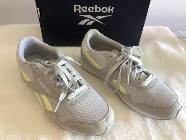 Reebok Womens Royal Classic Jogger Shoes Gray Yellow Fx0872 Low Top Lace Up-8.5