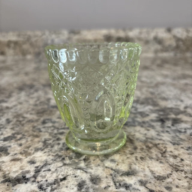 VINTAGE GREEN DEPRESSION Glass Toothpick Holder 9.99 PicClick