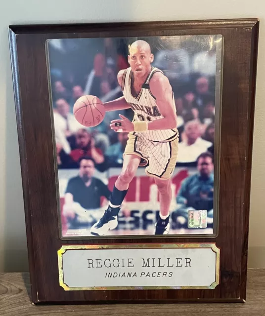 Vintage NBA Reggie Miller Indiana Pacers Wooden Plaque 10 x 13 8x10 Photo