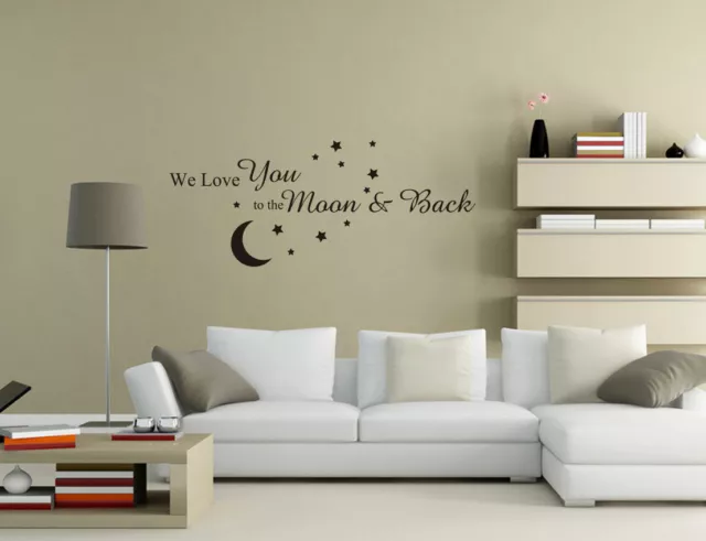 We Love You to the Moon and Back Vinyl Wall Stickers Mural Decal Decor UK PQ179