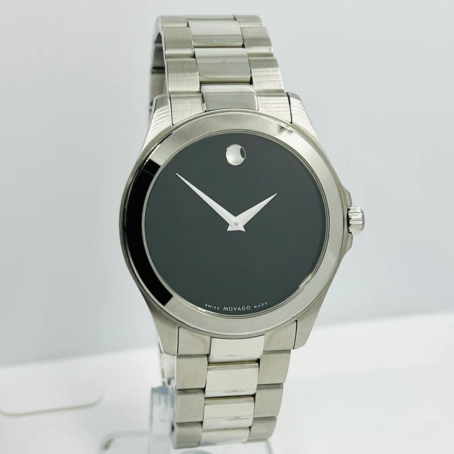 Movado Women's Museum Silver Stainless Steel Black Dial 28mm Watch 0606165