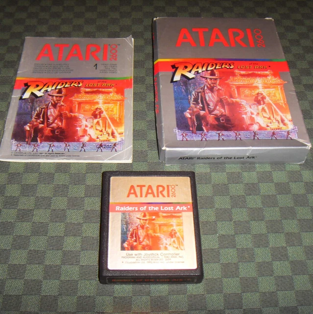 Atari 2600 Raiders Of The Lost Ark – Édition Originale 1re Génération Avec Sticker Holographique, Jeu Complet En Boîte