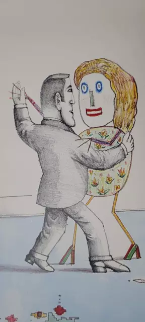 Saul Steinberg 1979 Dancing Couple Poster Arts Council of Great Britain 3