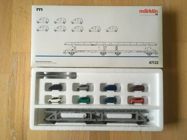 MÄRKLIN 47121 UND 47122 Set DB DoppelAutotransportwagen Mercedes EUR