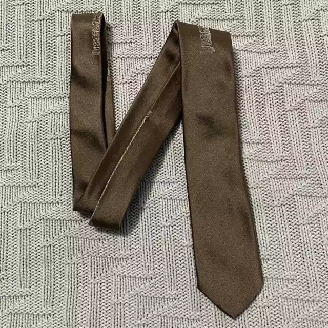 Vintage brown Italian silk tie