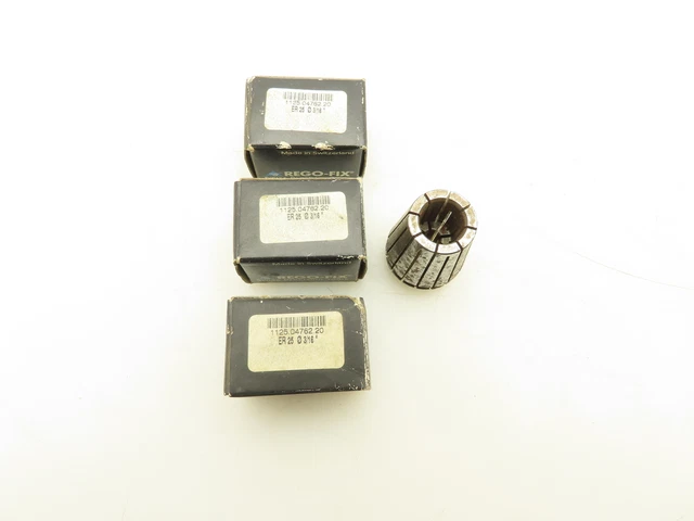 Rego-Fix ER25-UP/0 Sealed Coolant Collets 3/16" Lot of 4