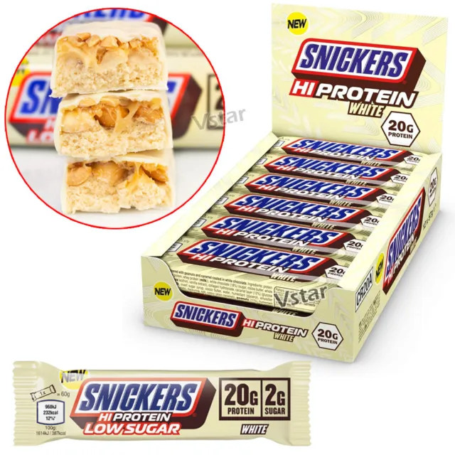 Snickers Hi-Protein zuckerarm weiß Schokolade Erdnussbutter Proteinriegel 57g