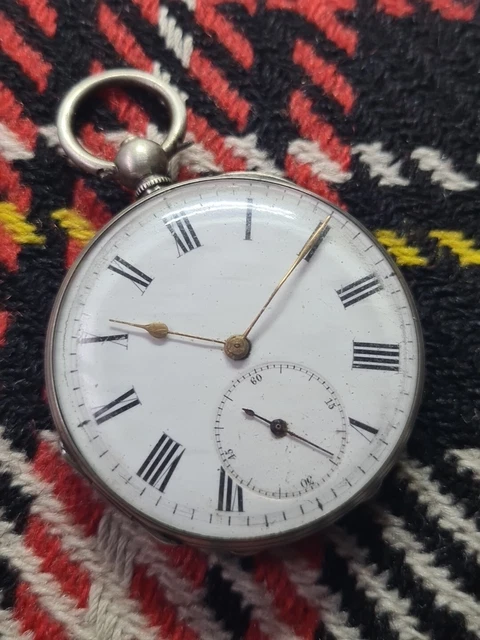 C.H Nicholls & Co Castleford - Antico Orologio Da Taschino Vittoriano Xix Sec Argento 935 1850 1900 - Foto 4