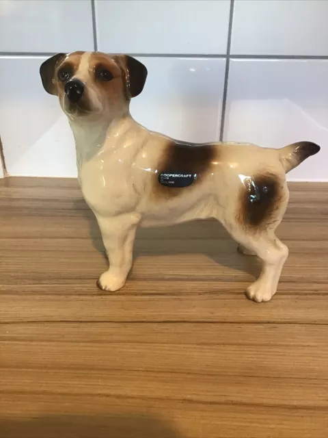 Vintage Coopercraft Jack Russell Figurine Ceramic Terrier Dog Ornament England