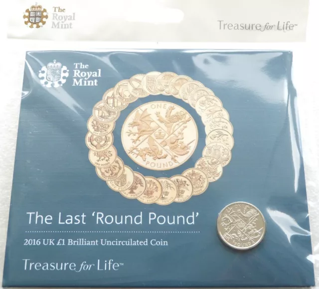 2016 Royal Mint Last Round Pound BU £1 One Pound Coin Pack Sealed Uncirculated