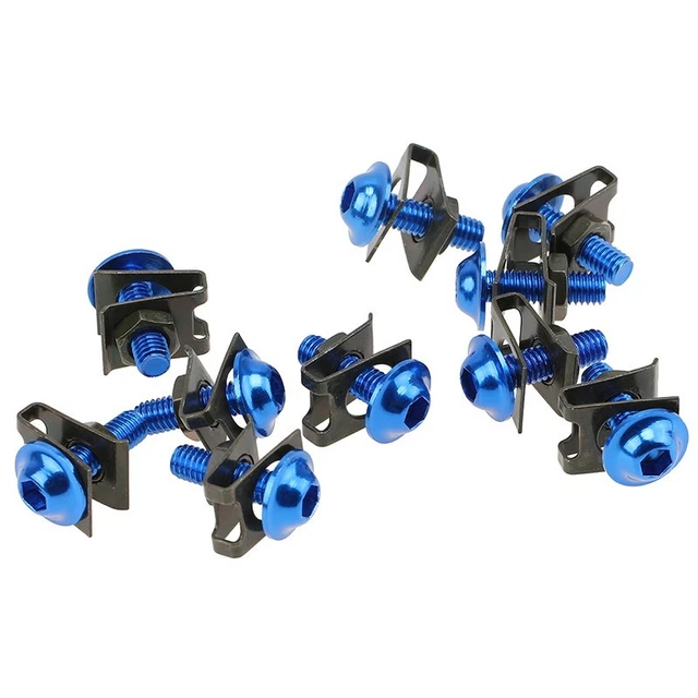 10x M6 CNC Sportbike Fairing Body Bolt Kit Screw Spire Speed Fastener Clip Nut