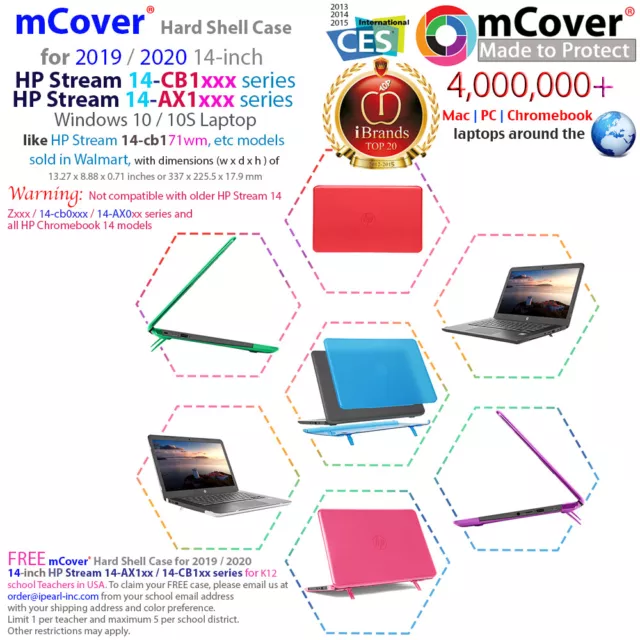 NEUF étui rigide mCover® pour ordinateur portable Windows 14 pouces HP Stream 14-CB1 série 14-Ax1 2020