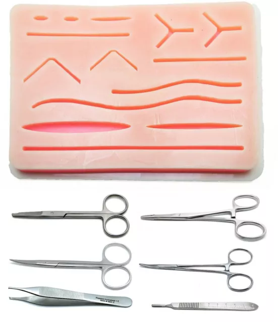 Suture Practice Kit for Suture Training, Silicone Suture Pad W/ Tools Set