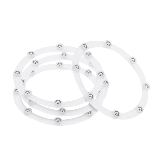 4" Rotatorio Giratorio Soporte con Rodamientos Lazy Susan Base, Blanco 4pzs
