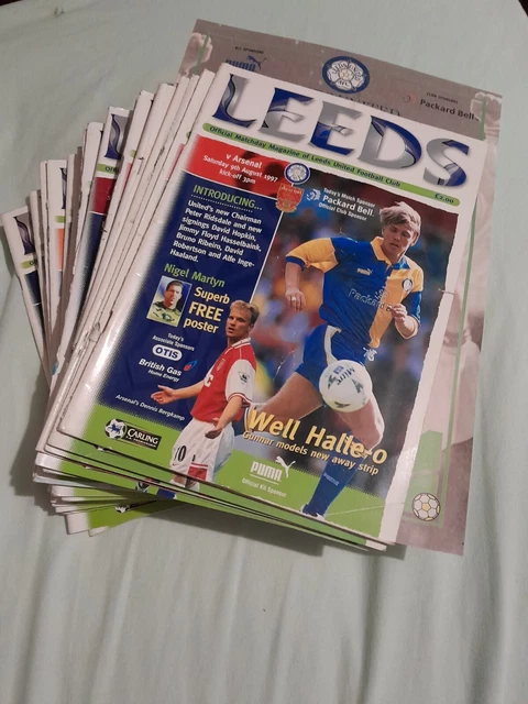 LEEDS UNITED 1997/1998 Heimfußballprogramme (komplette Saison) 25