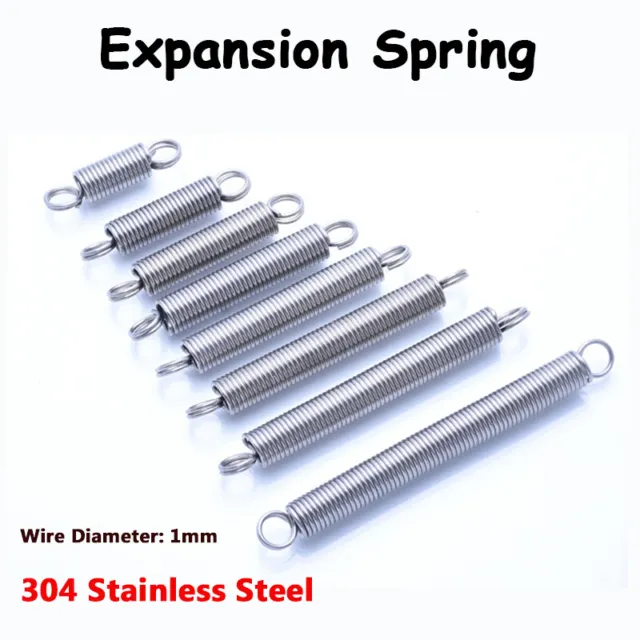Expansion Spring 1mm Wire Ø Loop End Tension Extension Springs - Stainless Steel