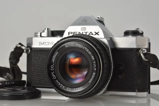 [ près De Mint Pentax MX Argent Reflex Caméra à Film Smc PENTAX-M 50mm F1.7