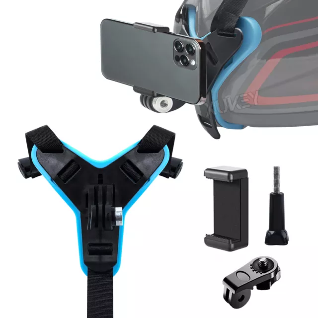 Motorrad Helm Halterung Mount Zubehör für Gopro-Hero Kamera 4 9 8 7 6 5 Telefon 2