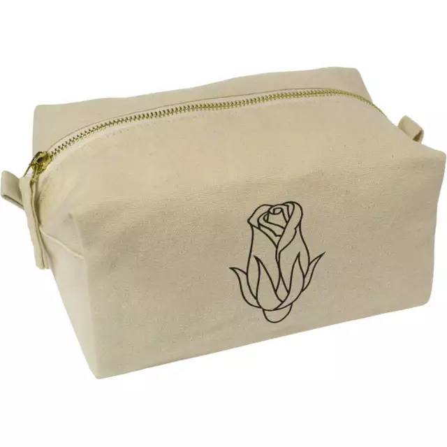 'Rose Motif' Canvas Wash Bag / Makeup Case (CS00002681)