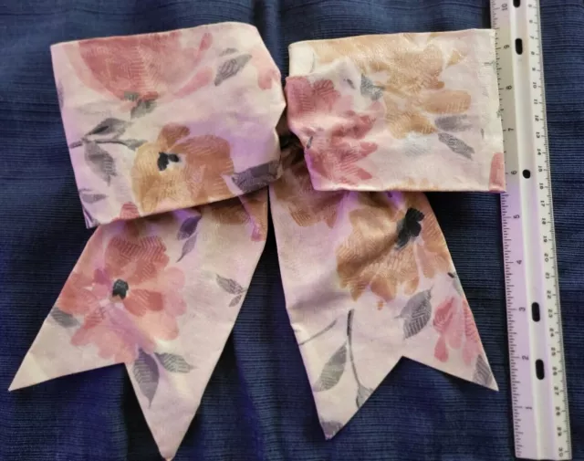 Vintage Paper Mache Beige Floral Decorative Bow - Large - VGC