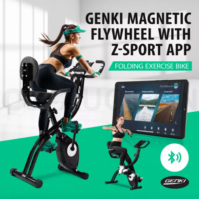 Genki Folding Exercise Bike Magnetic Upright Recumbent Home Gym Fitness