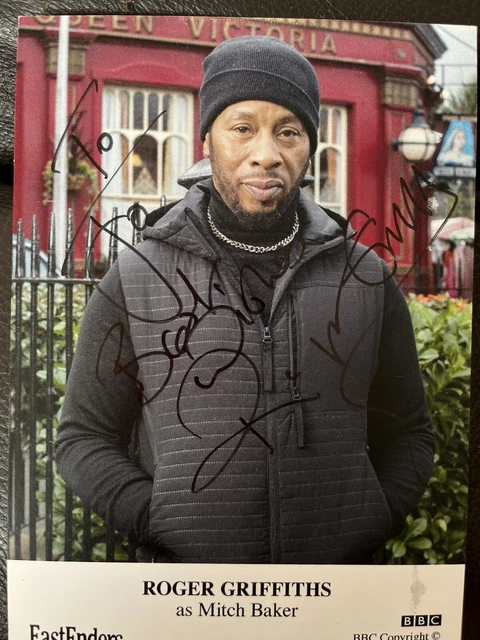 BBC EastEnders ROGER GRIFFITHS as Mitch Baker Hand Signed Cast Card Autograph