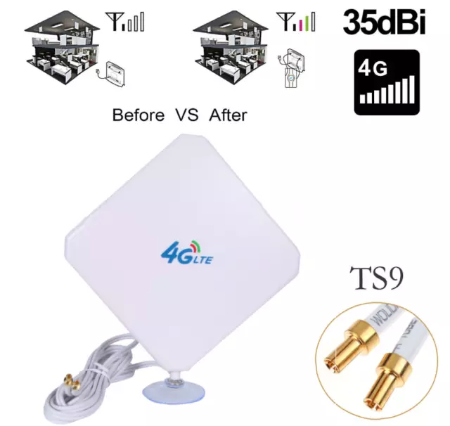 35dBi 4G LTE Booster Ampllifier MIMO Antenna TS9 Telstra Optus for Huawei / ZTE