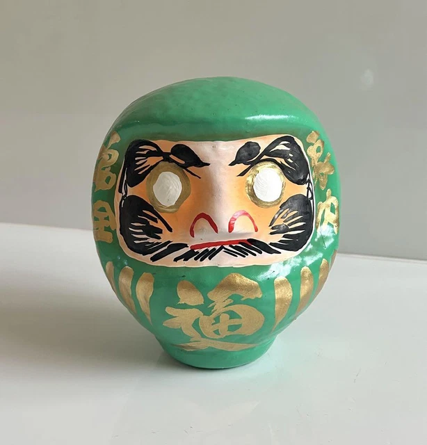 Dharma Takasaki Daruma Emerald Green Paper Mache 15cm