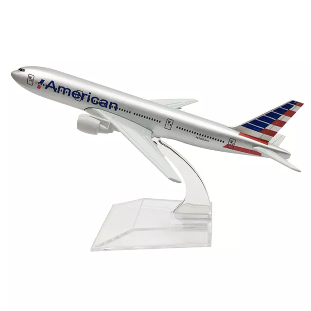 16cm American B777 Aircraft Model Plane 1:400 Alloy Model With Display Stand i