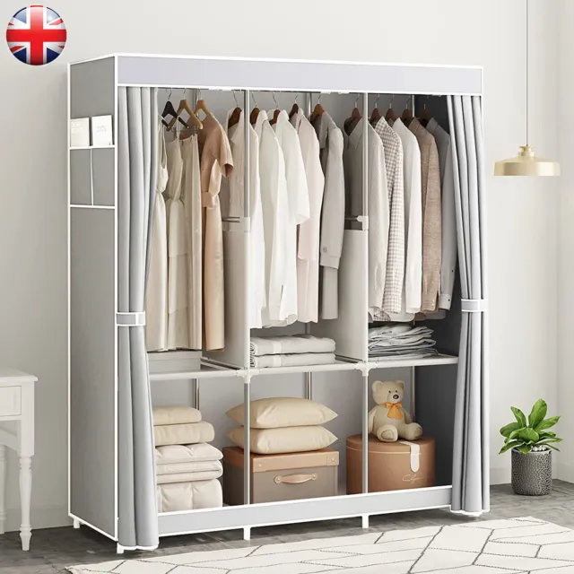 Clothes Wardrobe Closet Storage Cupboard Large Organiser Shelf Rack Shelves Home