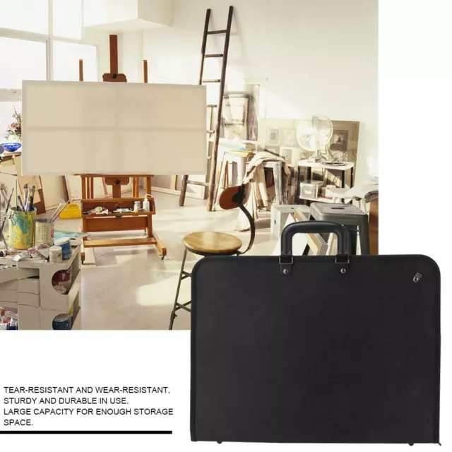 Black Portable PVC Painting Board Bag Shoulder Carry Case A3 Drawing Easel Bag 2