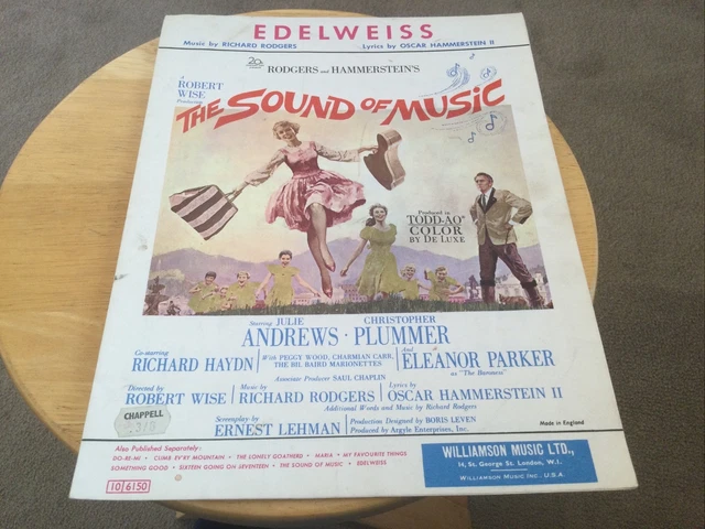 THE SOUND OF Music 'Edelweiss' Sheet Music 1959 Original Rodgers ...