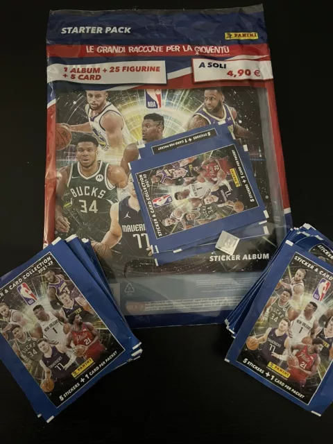 NBA Stickers & Card 2021 2022 Starter Pack+50 bustine figurine Panini