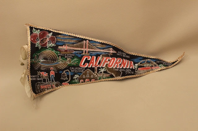 Ancien Fanion en tissu California - Etats Unis USA 40 cm