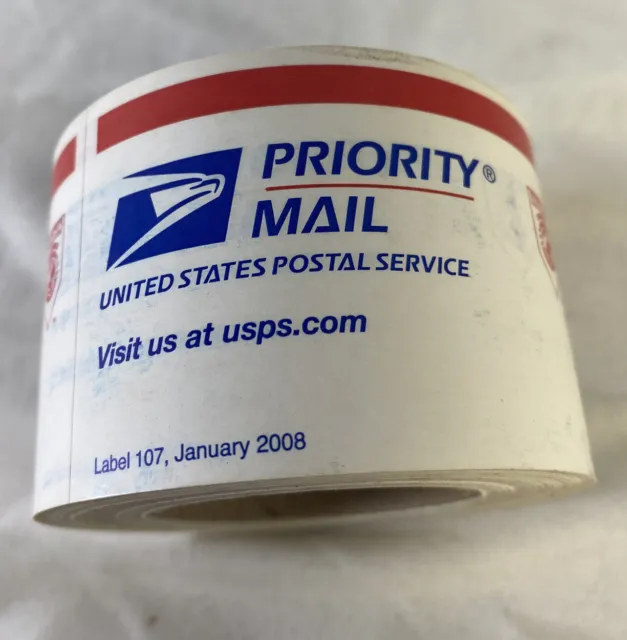 Roll Of  2008 USPS Priority Mail Labels Stickers Collectible Postage