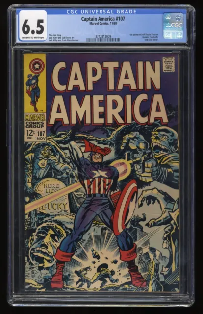 Captain America #107 CGC FN+ 6.5 1st Doctor Faustus Red Skull Cover! Marvel 1968