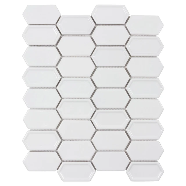 Classic 1.5x3 White Glossy Ceramic Mosaic Tile MTO0869