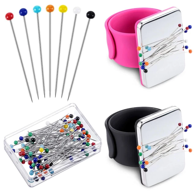 New 2 Pieces Magnetic Sewing Pincushion Wrist Magnetic Pin Holder With 100�