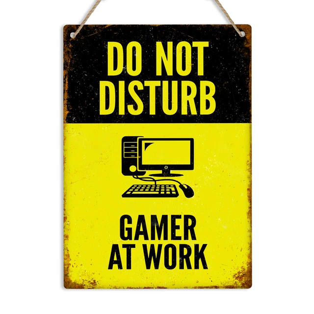 Does Not Computer DO NOT DISTURB PC Gamer At Work Metal Sign Art Plaque Computer PC ...