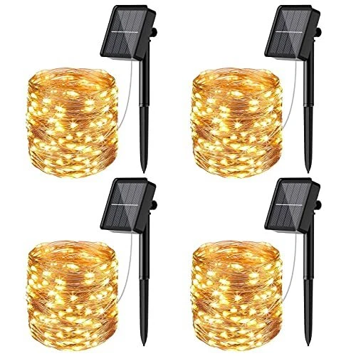 litogo Lot de 4 Guirlande Solaire Exterieur 12m 120 LED Guirlande Lumineuse S...