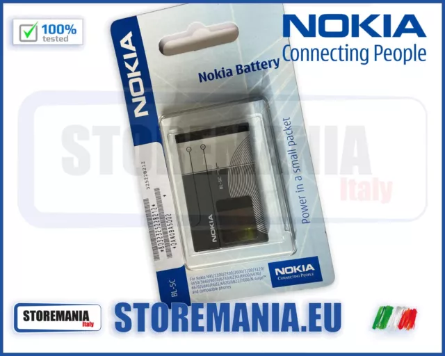 Batteria NOKIA Bl-5c 900mAh Li-Ion per telefoni N91 N-GAGE 1100 2300 2600 ......